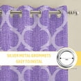 thumbnail image 6 of Purple Moroccan Kitchen Curtains Window Panels, Boho Ethnic Abstract Quatrefoil Motifs Insulated Window Treatment Curtain, Grommet Curtains for Bedroom/Living Room/Bathroom, 2 Piece 52"Wx84"L, 6 of 8