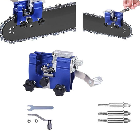 Sherum Universal Chainsaw Sharpener, Sherum Chainsaw Sharpener, Portable Home Chain Sharpener Hand Crank, Crescent Chainsaw Sharpener Kit, for Chain Saws Electric Saws