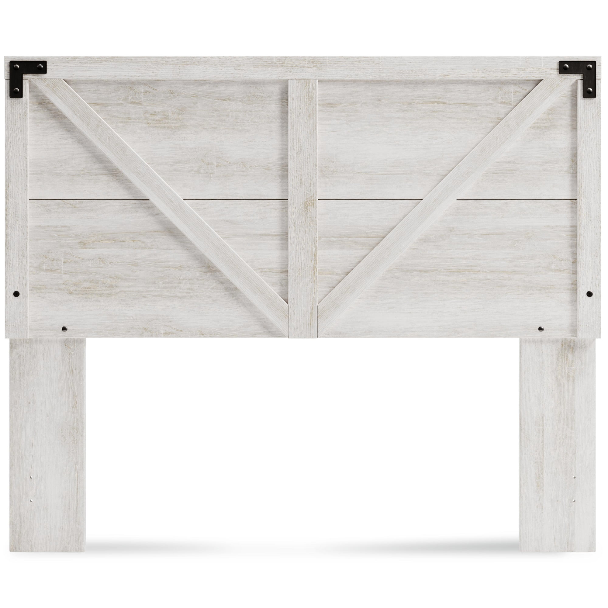Signature Design by Ashley Shawburn Queen Crossbuck Panel Headboard, Whitewash, Farmhouse Wood-Look Headboard with Rustic Design