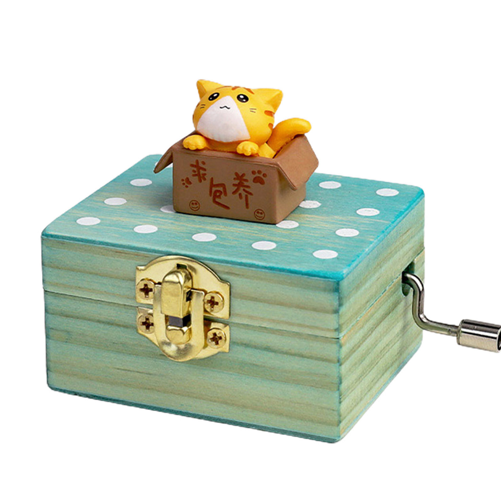 Farfi Music Box Hand Cranked Animal Statue Vintage Exquisite Engraved