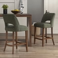 thumbnail image 5 of Vknow Furniture Bar Stools Set of 2, 26" Upholstered Counter Height Bar Stools, Modern Counter Stools with Wood Legs for Kitchen Island Dining Room Bar,Green, 5 of 11