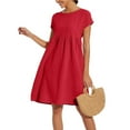 thumbnail image 5 of Sales Today Clothing Dresses for Women 2025 Summer Cotton Linen Solid Gauze Dress Loose Casual Beach Vacation Flowy Midi Dress with Pockets, 5 of 8