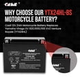 thumbnail image 5 of Casil YTX24HL-BS Motorcycle Battery 12v 21ah Power Sports Battery Replaces Yamaha Virago XV 92010001100 XVZ Venture Royale, 5 of 5