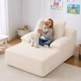 thumbnail image 4 of Ktaxon Corduroy Toddler Lounge Chair, Nap Sofa Floor Lounger, Boneless Chaise Couch for Kids Playroom Bedroom Beige, 4 of 10