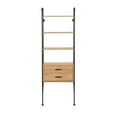 thumbnail image 2 of LumiSource Black Metal, Brown Wood Lean Bookcase, 2 of 7