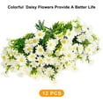 thumbnail image 2 of Morttic 12PACK Artificial Daisies Flowers Outdoor Fake Plants White Gerber Daisy Fake Foliage Greenery Faux Plants for Graves Hanging Outside Planter Window Box Wedding Decoration, 2 of 8