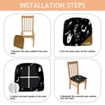 thumbnail image 4 of Black Halloween Witchy Symbols Seat Covers for Dining Room Chairs Set Of 4,Stretch Printed Washable Chair Seat Cover with Elastic Ties and Button,Removable Waterproof Couch Cushion Covers, 4 of 6