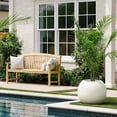 thumbnail image 5 of Ash & Ember Onyx 24" D Ceramic Indoor Outdoor Round Sphere Planter, Satin Ivory, Home Décor Evergreen Weather Resistant Modern Planter Pot, Seamless Herb & Seasonal Flower Garden Box, 5 of 8