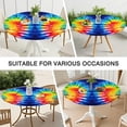 thumbnail image 7 of Colorful Tie Dye Symmetric Pattern Round Fitted Tablecloth with Elastic Edge,Dining Table Cover Waterproof,Outdoor Round Tablecloth for Camping,Dining,Indoor and Outdoor, 7 of 7