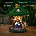 thumbnail image 3 of Teresa's Collections 7.9 inches Flocked Fairy House Garden Statues with Solar Lights, Resin Moss Outdoor Cottage Figurines with Fairy, Treehouse Lawn Ornaments for Patio Yard Decor, 3 of 12