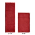 thumbnail image 2 of Better Trends 2 Piece Premium Bathroom Rug Set 100% Cotton Soft Tufted Reversible Bath Rug Water absorbent Bath Mat Ideal for Bathroom Shower and Tub Use, Edge Collection Red (24" x 40" | 20" x 60"), 2 of 5