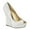 White, variant on XYD Women Dazzled Rhinestone Peep Toe Platform Pumps Slip-on Wedge High Heels Evening Shoes Size 7 Black