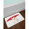 thumbnail image 2 of Bunny Bath Mat, Cartoon Little Rabbit Holding an Umbrella with Dots Rainfall Autumn Winter Theme, Plush Bathroom Decor Mat with Non Slip Backing, 29.5" X 17.5", Multicolor, by Ambesonne, 2 of 2
