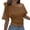 C308/Coffee, variant on XIYON Womens Tops Summer Smocked Solid Color Asymmetrical Off The Shoulder Slim Fit Short Sleeve Tshirts Top Breathable Summer Tee