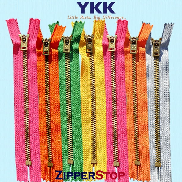 Ykk Closed End Metal Zip For Jeans Denim Pockets Etc Navy Tape Golden Brass Tooth Head Variety Of Sizes From 3 5 7 Inches 4 Inch 10cm Gold Walmart Com Walmart Com