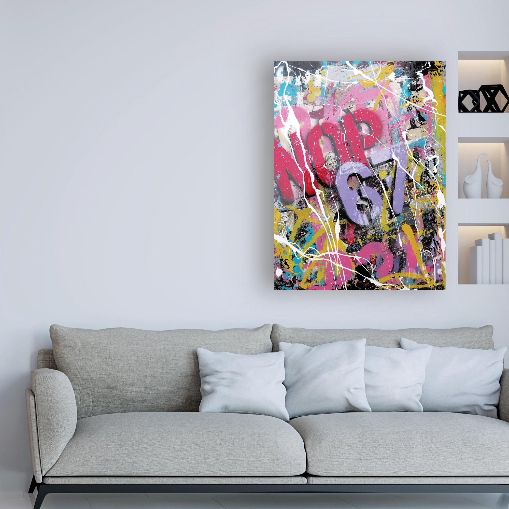 Trademark Fine Art 'Paint Splatter Graffiti' Canvas Art by David Drioton