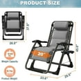 thumbnail image 2 of Zero Gravity Patio Chair, Premium Folding Recliner with Built in Cushion, Headrest and Tray, Sturdy Design for Garden Lawn Camping Relaxation, Gray, 2 of 5
