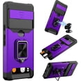 thumbnail image 1 of ORUYROP for Google Pixel 7 Case,Multi-Functional Pixel 7 Wallet Case with Card Holder,Sliding Camera Cover & Ring Holder Magnet Kickstand Protective Phone Case for Google Pixel 7 5G(2022),Purp, 1 of 7