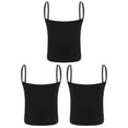 thumbnail image 2 of Hansber 3 Piece Kids Girls Spaghetti Straps Dance Tank Top Dry Fit Athletic Camisole Running Fitness Black XL, 2 of 4