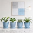 thumbnail image 7 of EFISPSS 5 inch Sky Blue Ceramic Plant Pots with Drainage Holes and Tray,4-Pack Indoor Flower Pots for Herbs, Cactus, Home & Office Decor, 7 of 7