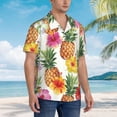 thumbnail image 5 of Balery Hawaiian Pineappl Print Men's Hawaiian Shirts Short Sleeve Beach Shirt Relaxed Fit Vacation Button Down Shirts-X-Large, 5 of 9