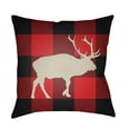 thumbnail image 1 of Surya Elk Silhouette on Plaid Outdoor Pillow, 1 of 2