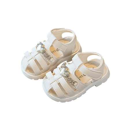 

Rotosw Girls Sandal Beach Princess Shoes Summer Flat Sandals Ankle Strap T-Strap Party Comfort Beige 4.5C