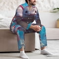 thumbnail image 7 of Naloa Cute Underwater Axolotl Men’s Pajamas Set - Long Sleeve Button Down Sleep Shirt and Pajama Bottoms Sleepwear Set-X-Large, 7 of 7