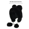 thumbnail image 6 of Toudaret Winter Hat with Scarf Bear Ear Decor Thick Faux Mink Hair Full Protection  Pure Color Headwear Outdoor Activities Cap, 6 of 8
