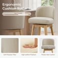 thumbnail image 3 of ReNest 26" Swivel Counter Height Bar Stools, Modern Upholstered Counter Stools with Back and Wood Legs for Kitchen Island & Home Bar, Sand Fabric, Set of 4, 3 of 13