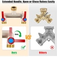 thumbnail image 5 of FeBohao Brass Garden Pants Splitter 3/4 "Pants Splitter 2 Way Heavy Duty with Extension Handles, 5 of 8