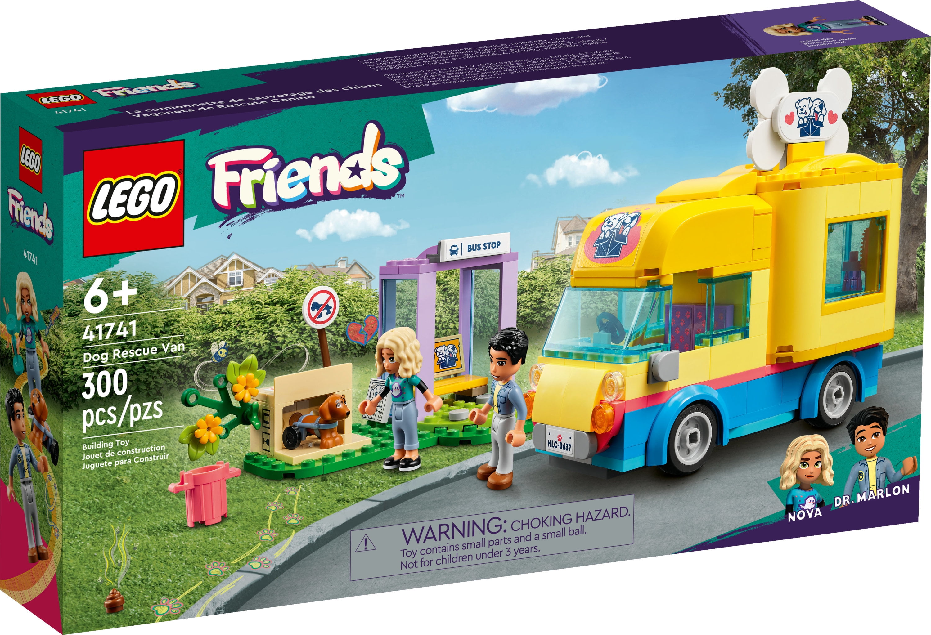 LEGO Friends Dog Rescue Van 41741 Building Toy - Mobile Rescue Center Playset, Featuring Nova and Dr. Marlon Mini-Dolls, Dog Figure, and Toy Van, Great Birthday Gift Idea for Kids Ages 6+