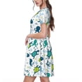 thumbnail image 2 of Balery Cartoon Sea Creatures Vestidos sueltos de manga corta para mujer, vestidos de verano 2025, vestidos casuales de corte A con vuelo., 2 of 6