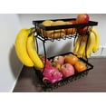 thumbnail image 3 of Freaswind 2 Tier Black Countertop Fruit Basket Bowl for Kitchen Metal Wire Storage Rack Fruits Stand Holder Organizer for Bread Snack Veggies, 3 of 9
