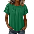 thumbnail image 2 of Favoffer Women's Round Neck Short Sleeve Solid Color Casual Top, 2 of 8