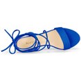 thumbnail image 4 of Sandalias de Tacón Alto con cordones Allegra K Talón Abierto Azul Profundo 36, 4 of 7