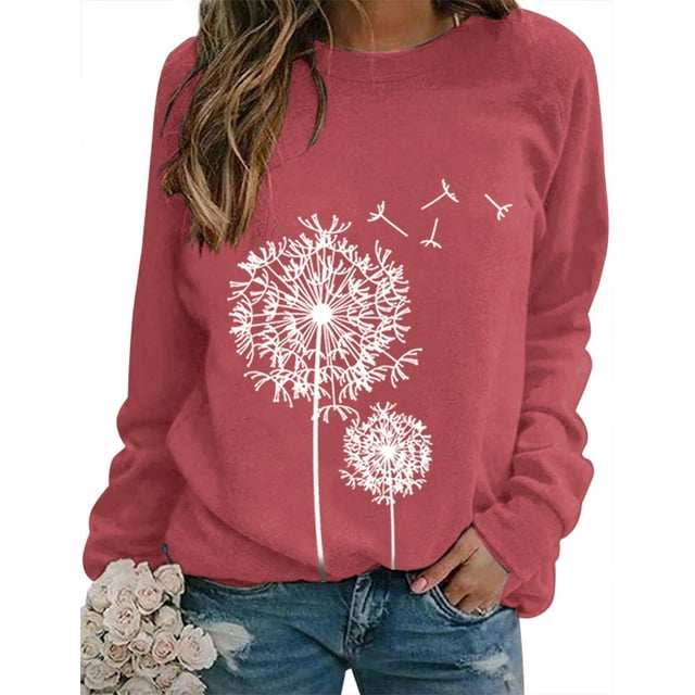 ZXZY Pull à Manches Longues à Col Rond et Imprimé Graphique pour Femme