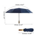 thumbnail image 2 of Unique Bargains Portable Windproof Folding Umbrella with Wooden Handle Deep Blue, 2 of 6