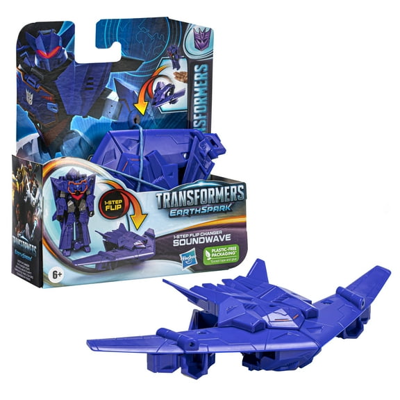 Transformers Toys EarthSpark 1-Step Flip Changer Soundwave Action Figure