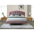 thumbnail image 5 of Omax Decor Bella Modern Fabric Upholstered Queen Platform Bed in Ash Rose Pink, 5 of 6