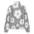 thumbnail image 6 of Jackets for Women Winter Coat Jackets Flannel Stand Collar Jacket(Gray Floral Pattern Print,Size:S-4XL), 6 of 7