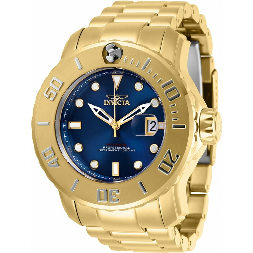 Invicta - Invicta Men Pro Diver Automatic Blue Dial Gold Tone Stainless Steel Watch 29353