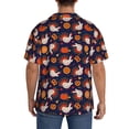thumbnail image 3 of Lsque Turkey And Thanksgiving print Men's Cuban Collar Short Sleeve Shirt Summer Beachwear Casual Button Down Fashionable Vacation Leisure Shirt-Medium, 3 of 7