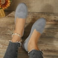 thumbnail image 2 of Rokment Womens Slip on Socks Walking Shoes Penny Loafers Comfortable Travel Casual Flat Lightweight Knit Low Heels Driving Boat Oxfords Grey Size 9.5, 2 of 6