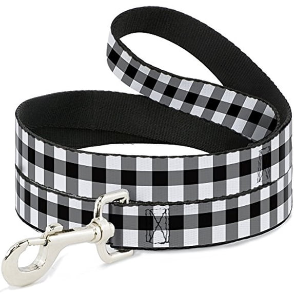 Buckle-Down Pet Leash - Buffalo Plaid Black White