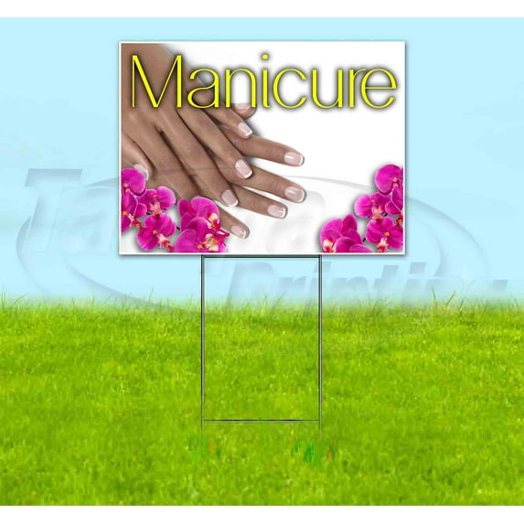 Manicure (18"" X 24"") Yard Sign, Includes Metal Step Stake