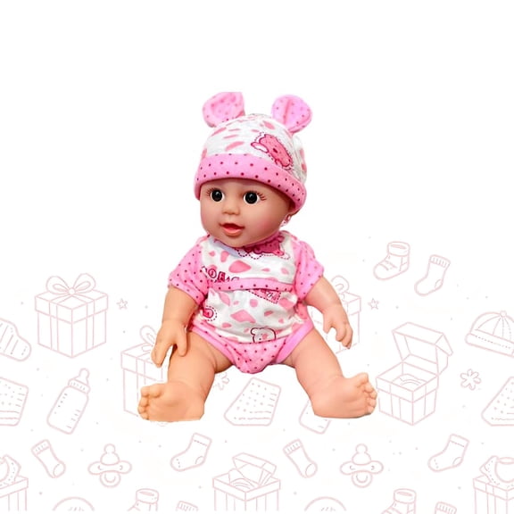 KOYPTL Soft Realistic Baby Doll with Hat and Outfit Decor,Simulation Newborn Doll Reborn Baby Toy Gift for Kids Boys Girls Toddlers 2 3 4 5  Years Old Christmas Birthday Pretend Play Holiday Presents