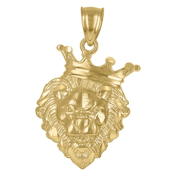 10k Yellow Gold Mens Leo Zodiac Sign Lion Animal Wildlife Charm Pendant
