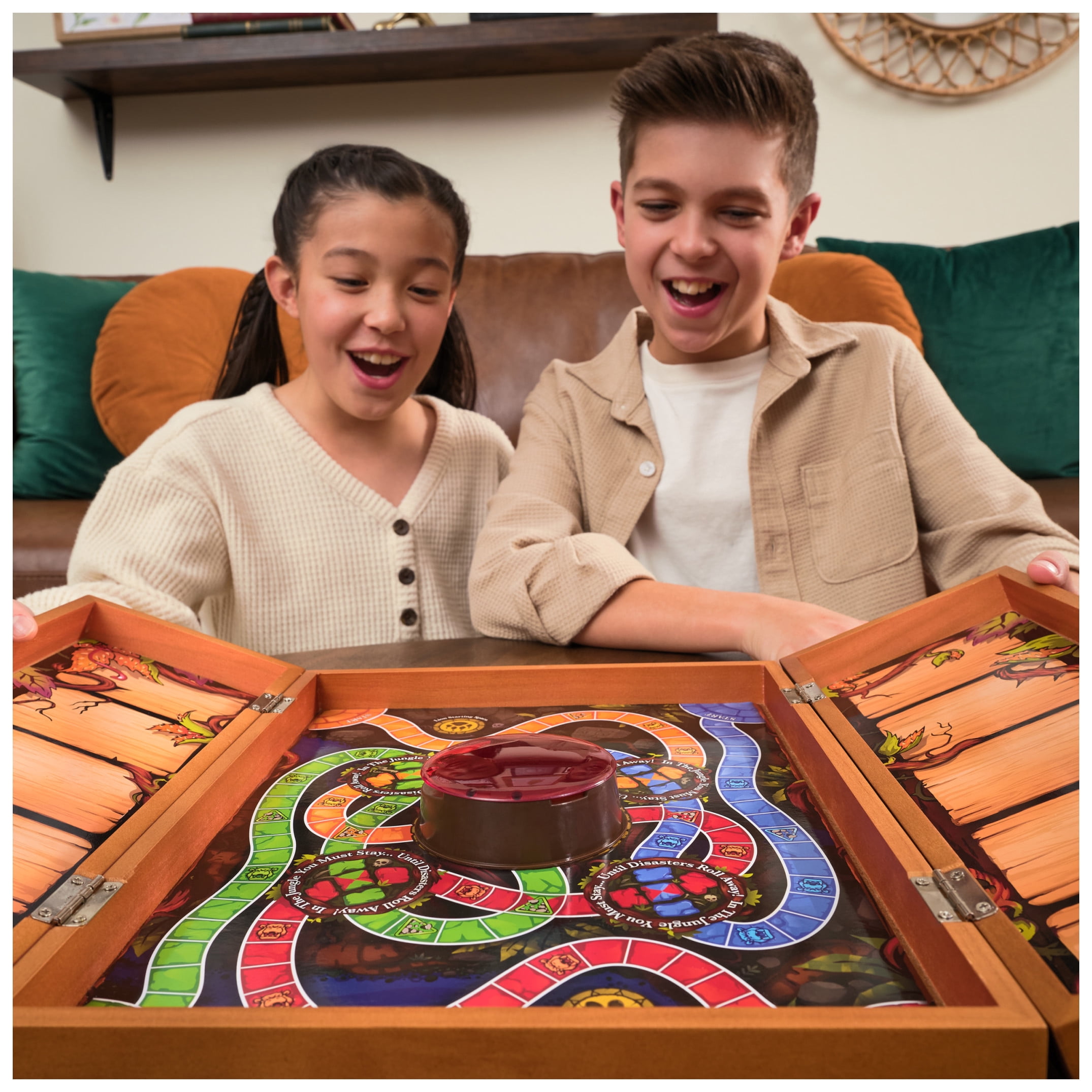 Spin Master Games, Jumanji The Game, Real Wooden Box Edition of the Classic Adventure Board Game, Ages 8 and up