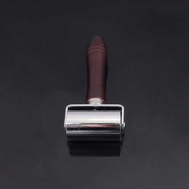 Rodillo de cuero profesional para manualidades DIY, herramienta de laminado y pegado de bordes, mango de madera sólida, tratamiento superficial electrolítico, disponible en tres tamaños